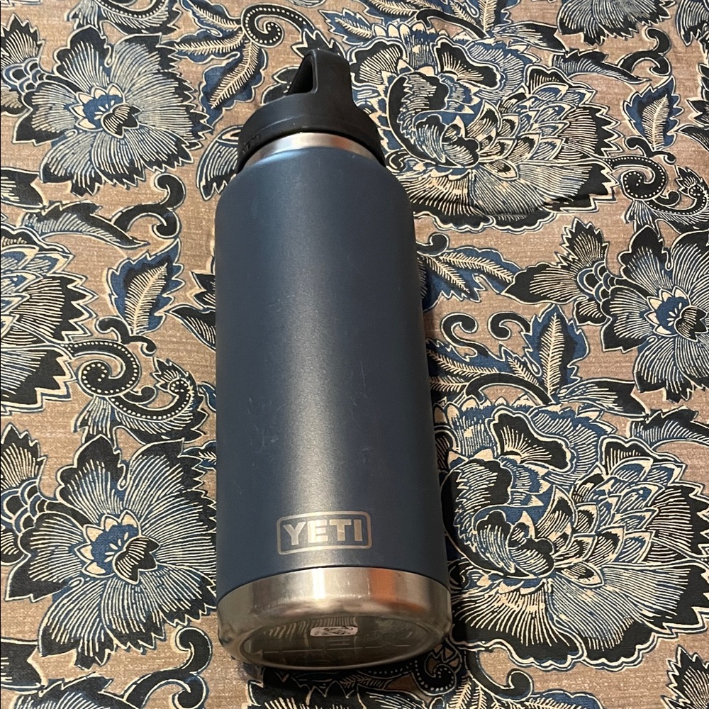 Yeti Blue and Silver Water Bottle